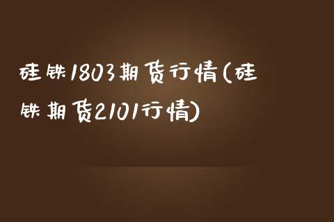 硅铁1803期货行情(硅铁期货2101行情)_https://www.zztgc.com_期货直播_第1张