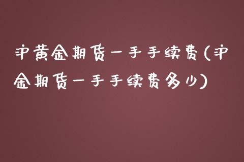 沪黄金期货一手手续费(沪金期货一手手续费多少)_https://www.zztgc.com_黄金期货_第1张