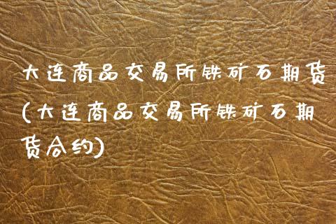 大连商品交易所铁矿石期货(大连商品交易所铁矿石期货合约)_https://www.zztgc.com_期货直播_第1张