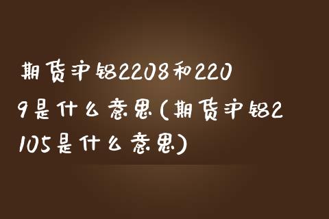 期货沪铝2208和2209是什么意思(期货沪铝2105是什么意思)_https://www.zztgc.com_期货入门_第1张