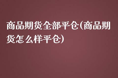 商品期货全部平仓(商品期货怎么样平仓)_https://www.zztgc.com_黄金期货_第1张