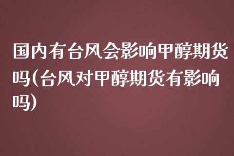 国内有台风会影响甲醇期货吗(台风对甲醇期货有影响吗)_https://www.zztgc.com_期货入门_第1张