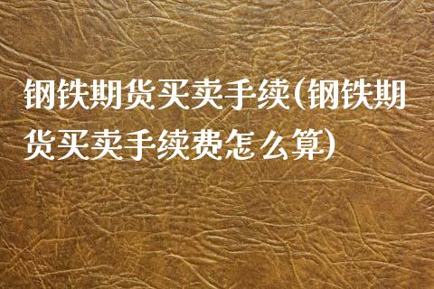 钢铁期货买卖手续(钢铁期货买卖手续费怎么算)_https://www.zztgc.com_期货入门_第1张