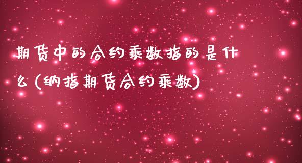 期货中的合约乘数指的是什么(纳指期货合约乘数)_https://www.zztgc.com_期货直播_第1张