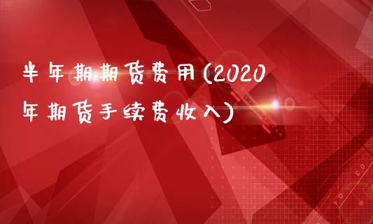 半年期期货费用(2020年期货手续费收入)_https://www.zztgc.com_期货行情_第1张