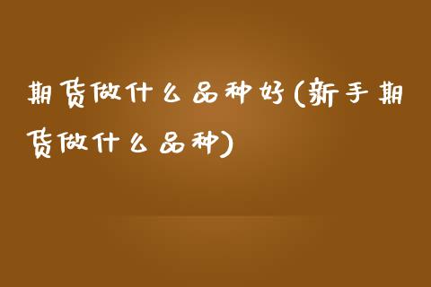 期货做什么品种好(新手期货做什么品种)_https://www.zztgc.com_期货行情_第1张