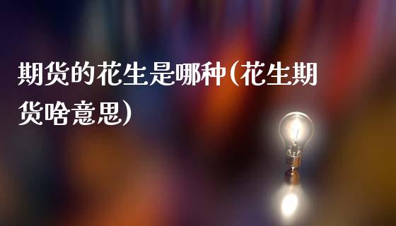 期货的花生是哪种(花生期货啥意思)_https://www.zztgc.com_黄金期货_第1张