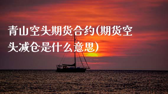 青山空头期货合约(期货空头减仓是什么意思)_https://www.zztgc.com_原油期货_第1张