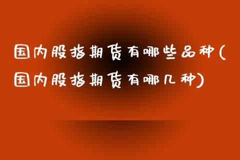 国内股指期货有哪些品种(国内股指期货有哪几种)_https://www.zztgc.com_黄金期货_第1张