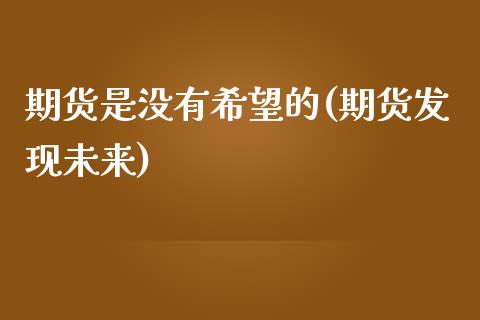 期货是没有希望的(期货发现未来)_https://www.zztgc.com_期货入门_第1张
