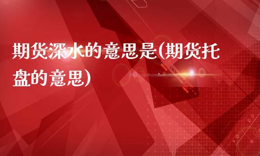 期货深水的意思是(期货托盘的意思)_https://www.zztgc.com_期货行情_第1张