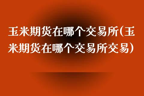 玉米期货在哪个交易所(玉米期货在哪个交易所交易)_https://www.zztgc.com_期货入门_第1张
