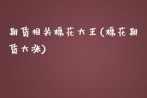 期货相关棉花大王(棉花期货大涨)_https://www.zztgc.com_期货直播_第1张
