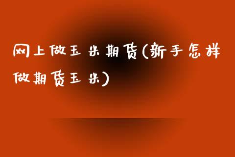 网上做玉米期货(新手怎样做期货玉米)_https://www.zztgc.com_期货入门_第1张