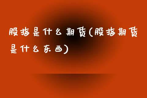 股指是什么期货(股指期货是什么东西)_https://www.zztgc.com_期货行情_第1张
