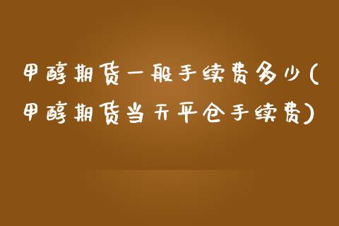 甲醇期货一般手续费多少(甲醇期货当天平仓手续费)_https://www.zztgc.com_期货行情_第1张