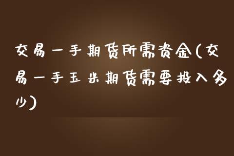 交易一手期货所需资金(交易一手玉米期货需要投入多少)_https://www.zztgc.com_期货直播_第1张