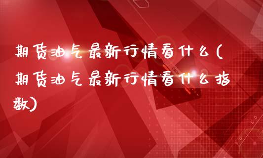 期货油气最新行情看什么(期货油气最新行情看什么指数)_https://www.zztgc.com_期货入门_第1张