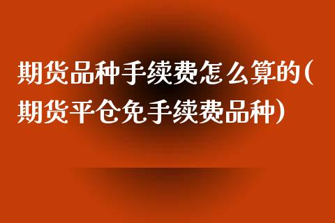 期货品种手续费怎么算的(期货平仓免手续费品种)_https://www.zztgc.com_期货入门_第1张