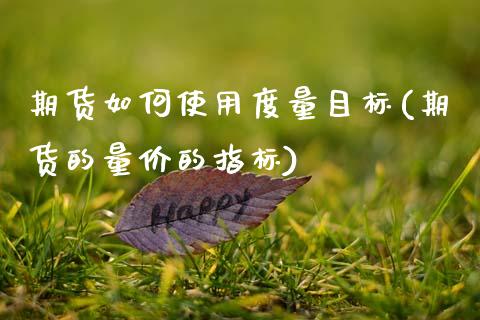 期货如何使用度量目标(期货的量价的指标)_https://www.zztgc.com_期货行情_第1张
