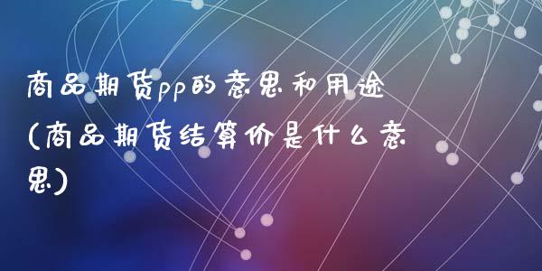 商品期货pp的意思和用途(商品期货结算价是什么意思)_https://www.zztgc.com_期货开户_第1张