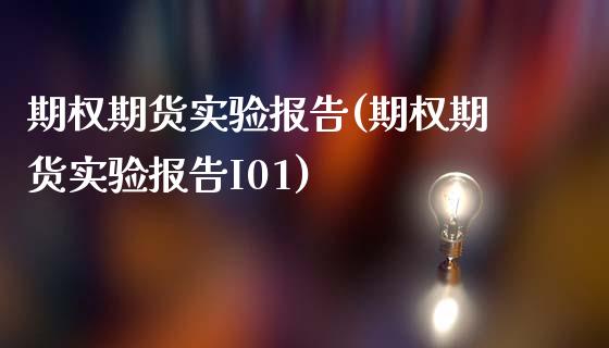 期权期货实验报告(期权期货实验报告I01)_https://www.zztgc.com_期货行情_第1张