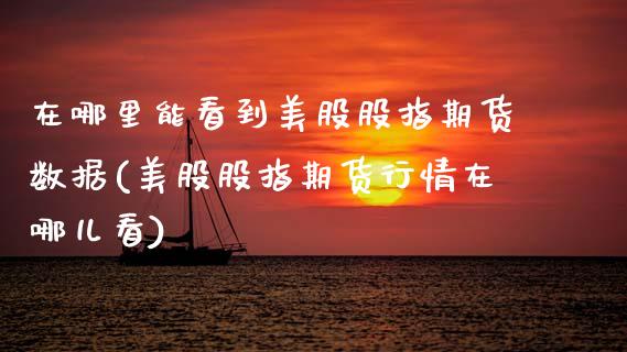 在哪里能看到美股股指期货数据(美股股指期货行情在哪儿看)_https://www.zztgc.com_原油期货_第1张
