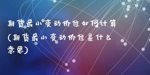 期货最小变动价位如何计算(期货最小变动价位是什么意思)_https://www.zztgc.com_期货开户_第1张