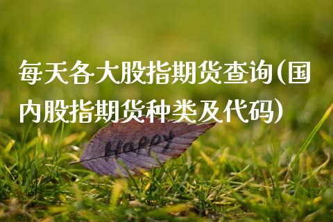 每天各大股指期货查询(国内股指期货种类及代码)_https://www.zztgc.com_期货行情_第1张