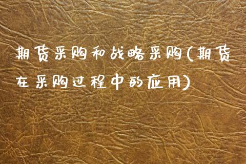 期货采购和战略采购(期货在采购过程中的应用)_https://www.zztgc.com_期货入门_第1张