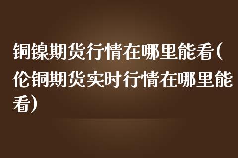 铜镍期货行情在哪里能看(伦铜期货实时行情在哪里能看)_https://www.zztgc.com_期货入门_第1张