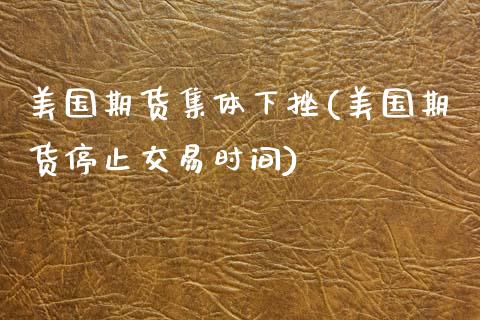 美国期货集体下挫(美国期货停止交易时间)_https://www.zztgc.com_期货入门_第1张