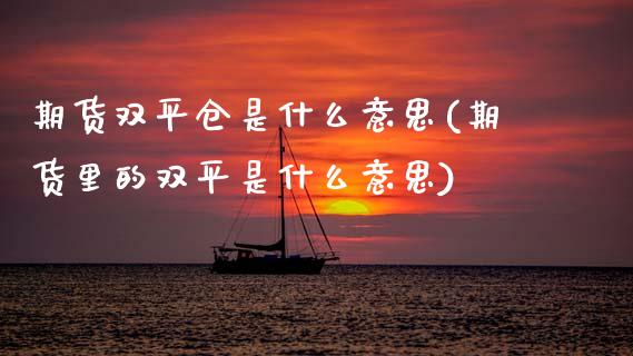 期货双平仓是什么意思(期货里的双平是什么意思)_https://www.zztgc.com_期货行情_第1张