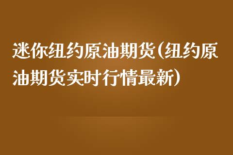 迷你纽约原油期货(纽约原油期货实时行情最新)_https://www.zztgc.com_期货行情_第1张