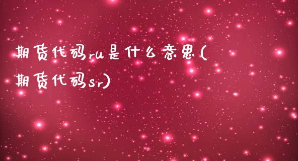 期货代码ru是什么意思(期货代码sr)_https://www.zztgc.com_期货入门_第1张