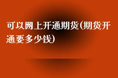 可以网上开通期货(期货开通要多少钱)_https://www.zztgc.com_原油期货_第1张