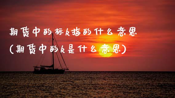 期货中的标k指的什么意思(期货中的k是什么意思)_https://www.zztgc.com_期货直播_第1张