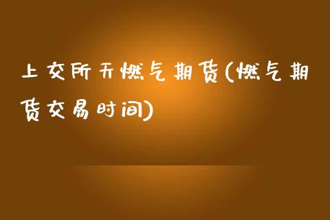 上交所天燃气期货(燃气期货交易时间)_https://www.zztgc.com_期货入门_第1张