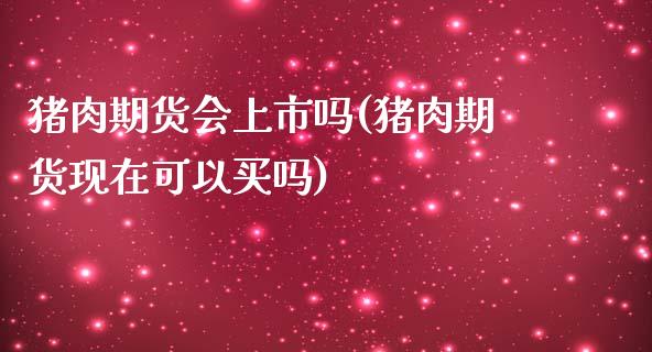 猪肉期货会上市吗(猪肉期货现在可以买吗)_https://www.zztgc.com_期货入门_第1张