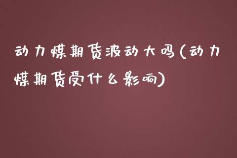动力煤期货波动大吗(动力煤期货受什么影响)_https://www.zztgc.com_原油期货_第1张