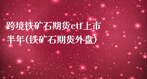 跨境铁矿石期货etf上市半年(铁矿石期货外盘)_https://www.zztgc.com_期货行情_第1张