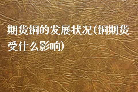期货铜的发展状况(铜期货受什么影响)_https://www.zztgc.com_期货直播_第1张