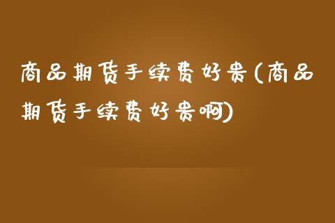 商品期货手续费好贵(商品期货手续费好贵啊)_https://www.zztgc.com_黄金期货_第1张