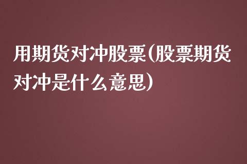 用期货对冲股票(股票期货对冲是什么意思)_https://www.zztgc.com_期货直播_第1张