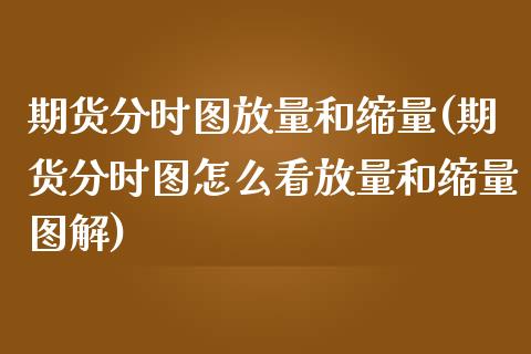 期货分时图放量和缩量(期货分时图怎么看放量和缩量图解)_https://www.zztgc.com_期货直播_第1张