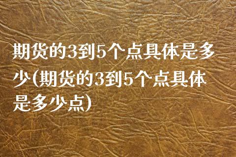 期货的3到5个点具体是多少(期货的3到5个点具体是多少点)_https://www.zztgc.com_期货直播_第1张