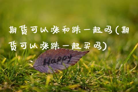 期货可以涨和跌一起吗(期货可以涨跌一起买吗)_https://www.zztgc.com_黄金期货_第1张
