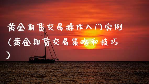 黄金期货交易操作入门实例(黄金期货交易策略和技巧)_https://www.zztgc.com_期货行情_第1张
