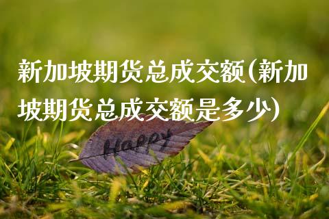 新加坡期货总成交额(新加坡期货总成交额是多少)_https://www.zztgc.com_期货直播_第1张