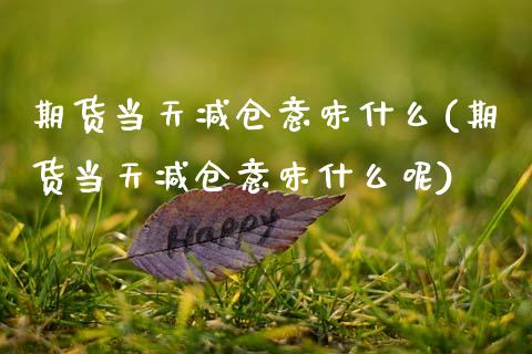 期货当天减仓意味什么(期货当天减仓意味什么呢)_https://www.zztgc.com_期货入门_第1张